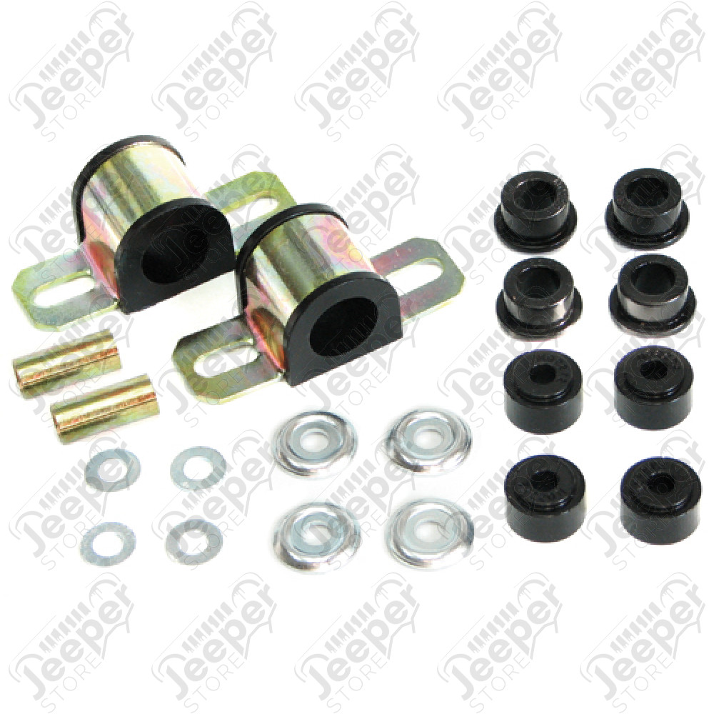 Kit de silentblocs (en polyuréthane) barre stabilisatrice avant et biellettes (diamètre : 28 mm) - Jeep Cherokee XJ - KJ05005BK