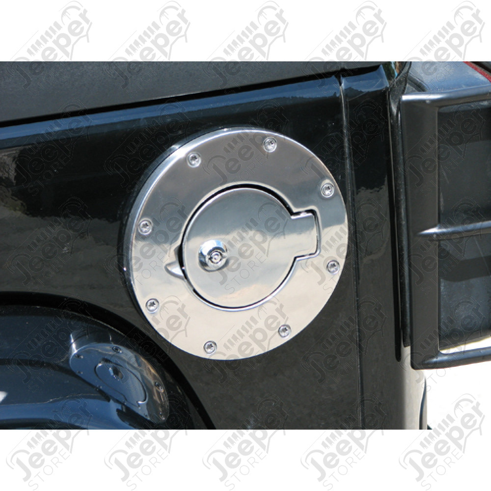 Trappe à essence en aluminium poli version antivol Jeep Wrangler JK