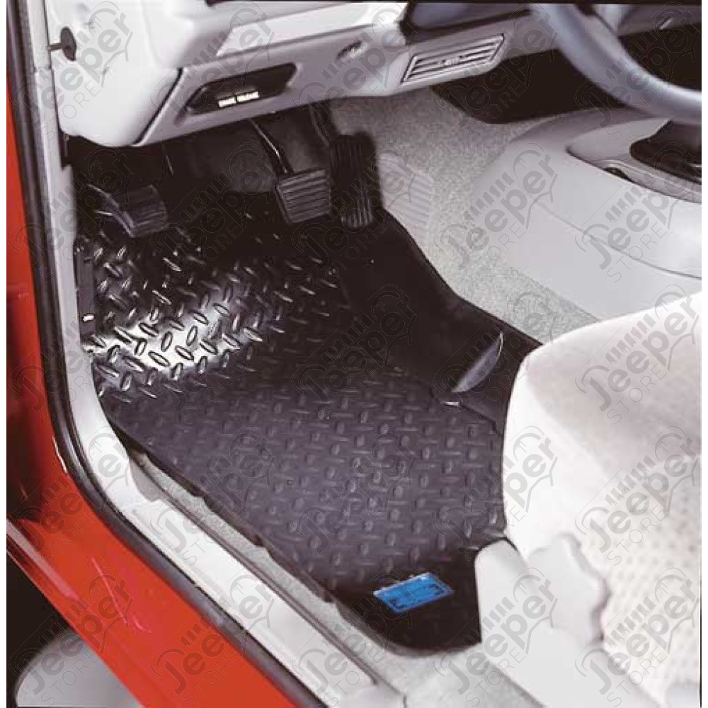 Kit de 2 tapis de sol avant en caoutchouc préformé - Jeep Wrangler TJ et LJ - 1566.20 / 31731 / 12920.11