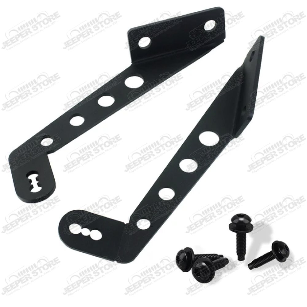 Kit fixations barre de LED (32'' soit 81.28cmcm) sur charnières de capot moteur Jeep Wrangler JL