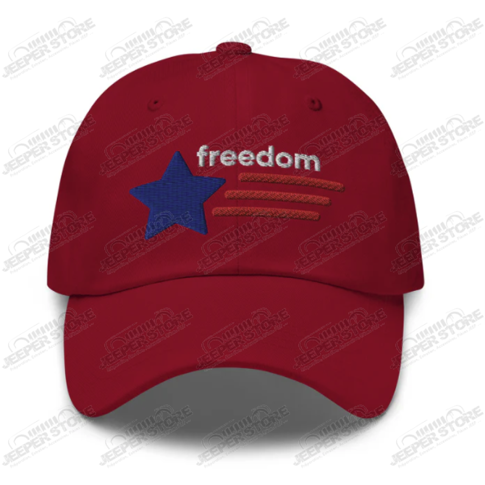 Casquette Jeep, couleure rouge avec effet drapeau américain (USA) "Freedom"