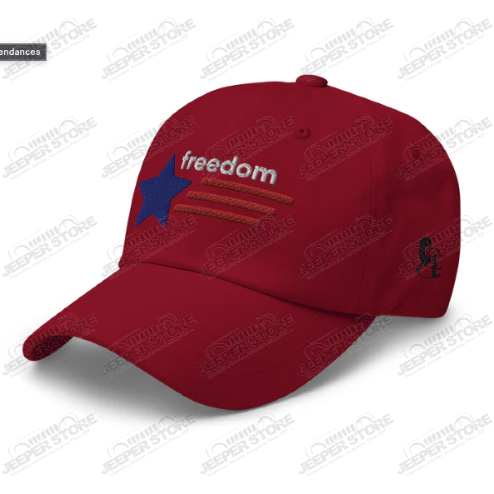 Casquette Jeep, couleure rouge avec effet drapeau américain (USA) "Freedom"