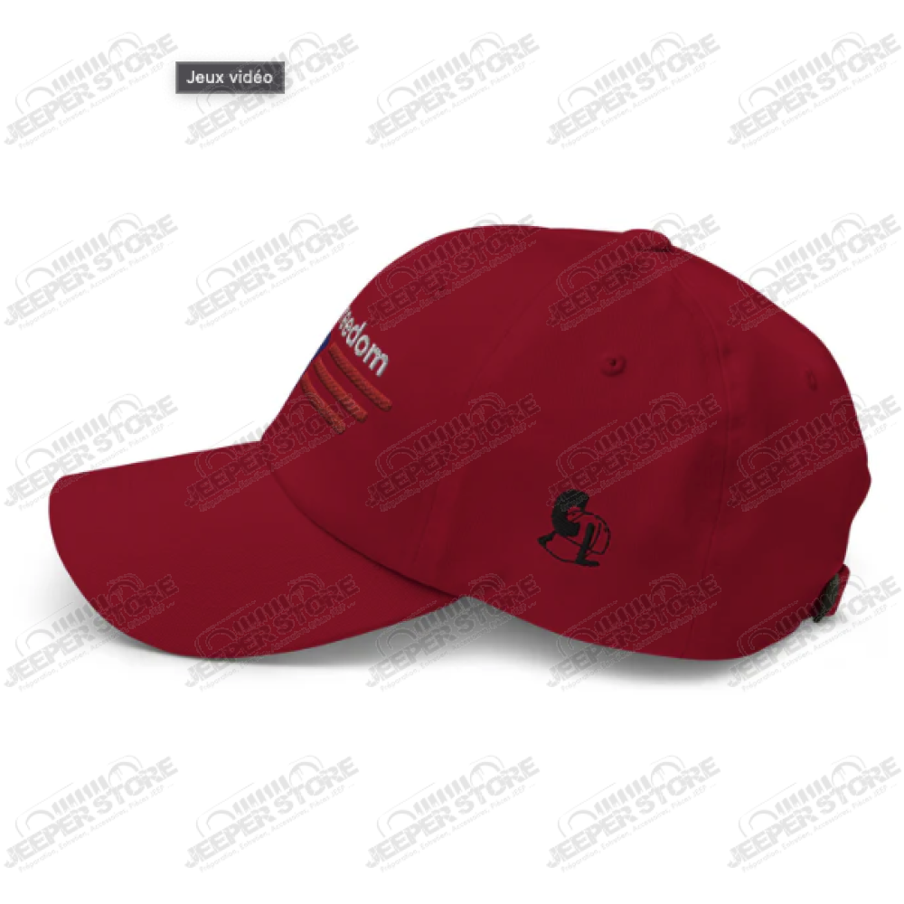 Casquette Jeep, couleure rouge avec effet drapeau américain (USA) "Freedom"