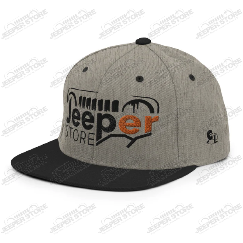 Casquette plate "Jeeper Store" grise et noire