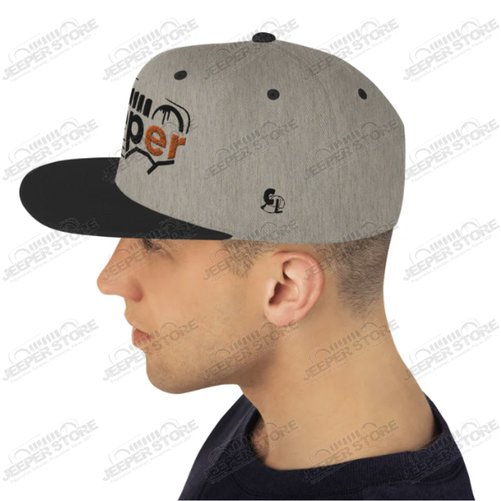 Casquette plate "Jeeper Store" grise et noire