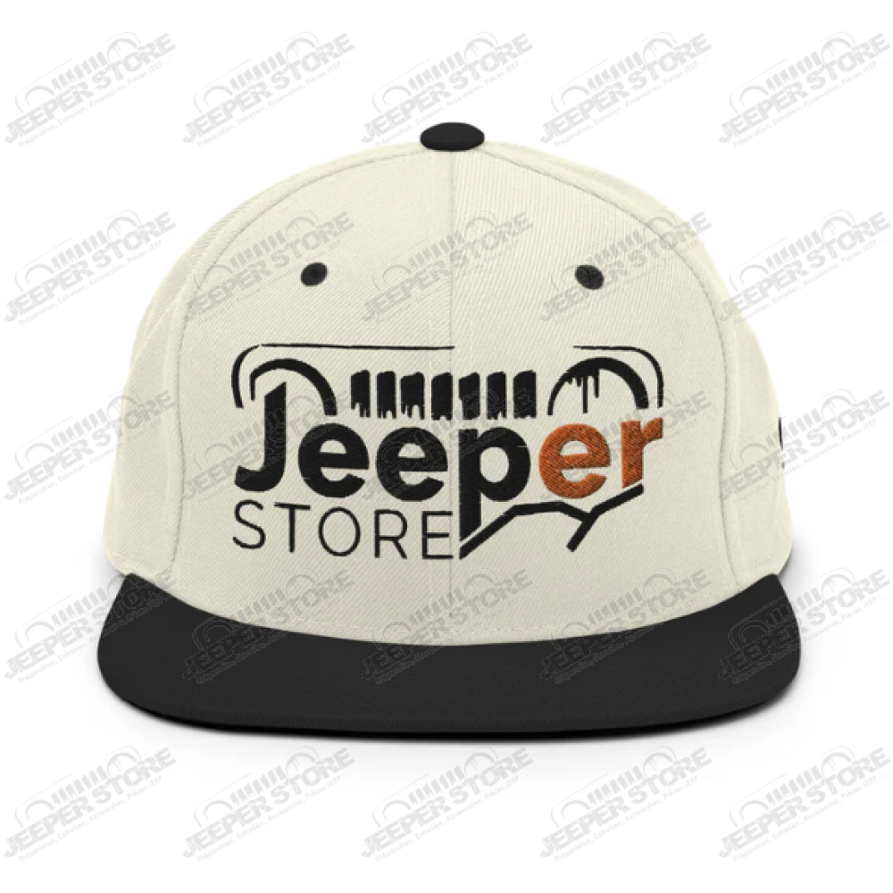 Casquette plate "Jeeper Store" beige et noire