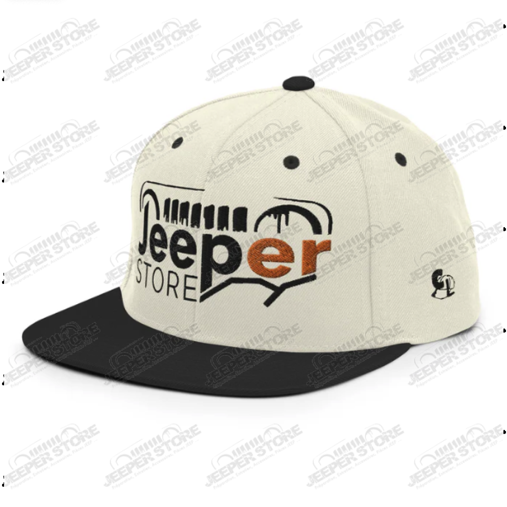 Casquette plate "Jeeper Store" beige et noire