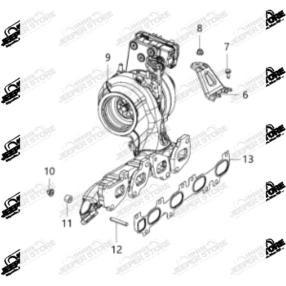 Joint de collecteur d'échappement / turbo pour 2.2L TD Jeep Wrangler JL