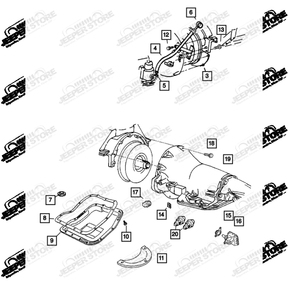 Joint d'étanchéité du tube de remplissage de boite automatique 3.1L TD et 4.0L (42RE et 44RE) Jeep Grand Cherokee WJ, WG