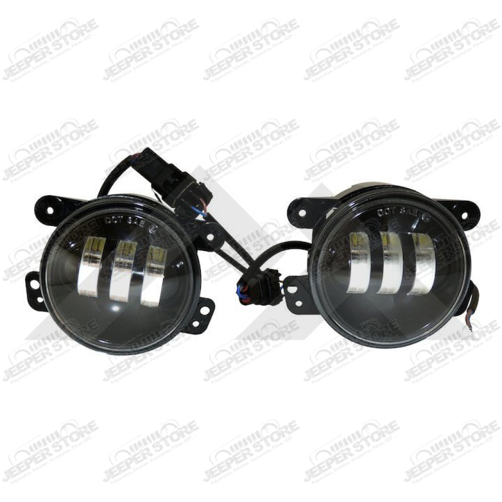 Kit 2 feux antibrouillard avant à LED pour Jeep Wrangler JK - JW4046145J2BLSET / RT28107