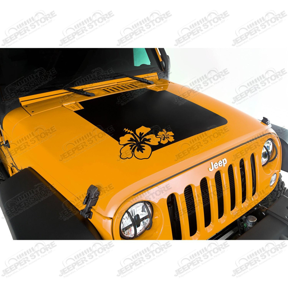 Hood Decal, Hibiscus; 07-18 Jeep Wrangler JK