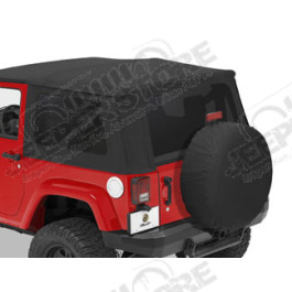 Bâche Supertop (avec fenêtres teintées) - Couleur : Black Twill - Jeep  Wrangler JK Unlimited (4 portes)