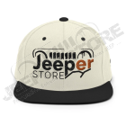 Casquette plate "Jeeper Store" beige et noire