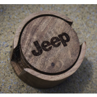 Goodies : Set de 4 sous verres Jeep en bois gravé Jeep avec socle en bois