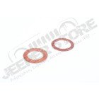 WO637606/4 Kit de 2 joints cuivre sortie de maître cylindre de frein (grand entre maître cylindre et raccord en T et petit entre raccord en T et vis creuse) Jeep Willys MB, GPW, M38, M38-A1, M201, CJ2A, CJ3B