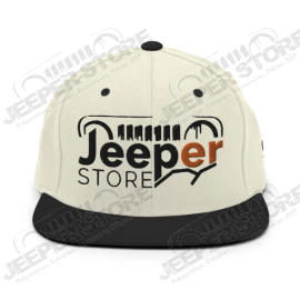 Casquette plate "Jeeper Store" beige et noire