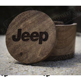 Goodies : Set de 4 sous verres Jeep en bois gravé Jeep avec socle en bois