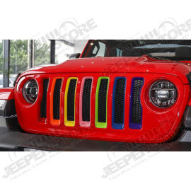 Kit d'inserts multicolore (enjoliveurs) de calandre pour Jeep Wrangler JL