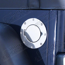 Gas Cap Door, Non-Locking, Stainless Steel; 97-06 Jeep Wrangler TJ