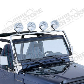 Light Bar, Full Frame, Stainless Steel; 97-06 Jeep Wrangler TJ