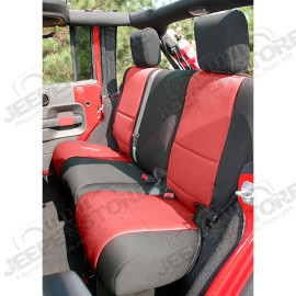 Seat Cover Kit, Black/Red; 11-18 Jeep Wrangler JK, 2 Door