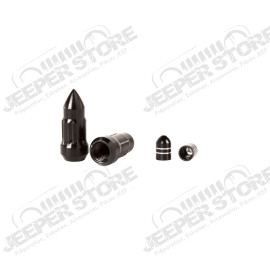 Wheel Lug Nut/Valve Stem Cap Kit, Bullet Style, Black