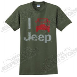 Tee-shirt Jeep Olive "I Jeep", unisex, taille L