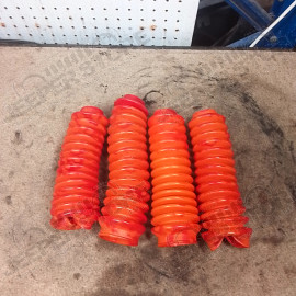 Occasion : Lot de 4 soufflets d'amortisseurs orange/rouge pour Jeep DIVERS, WJ, WG, ZJ, ZG, XJ, MJ, TJ, YJ