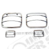 Kit de 4 grilles de protection de feux avant en acier inox pour Jeep Wrangler YJ - 11142.03