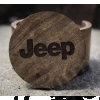 Goodies : Set de 4 sous verres Jeep en bois gravé Jeep avec socle en bois